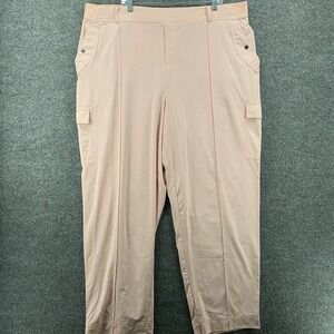 Athleta Patns Womens Plus Size 24 Pink Cargo Pull On Straight Lightweight Active